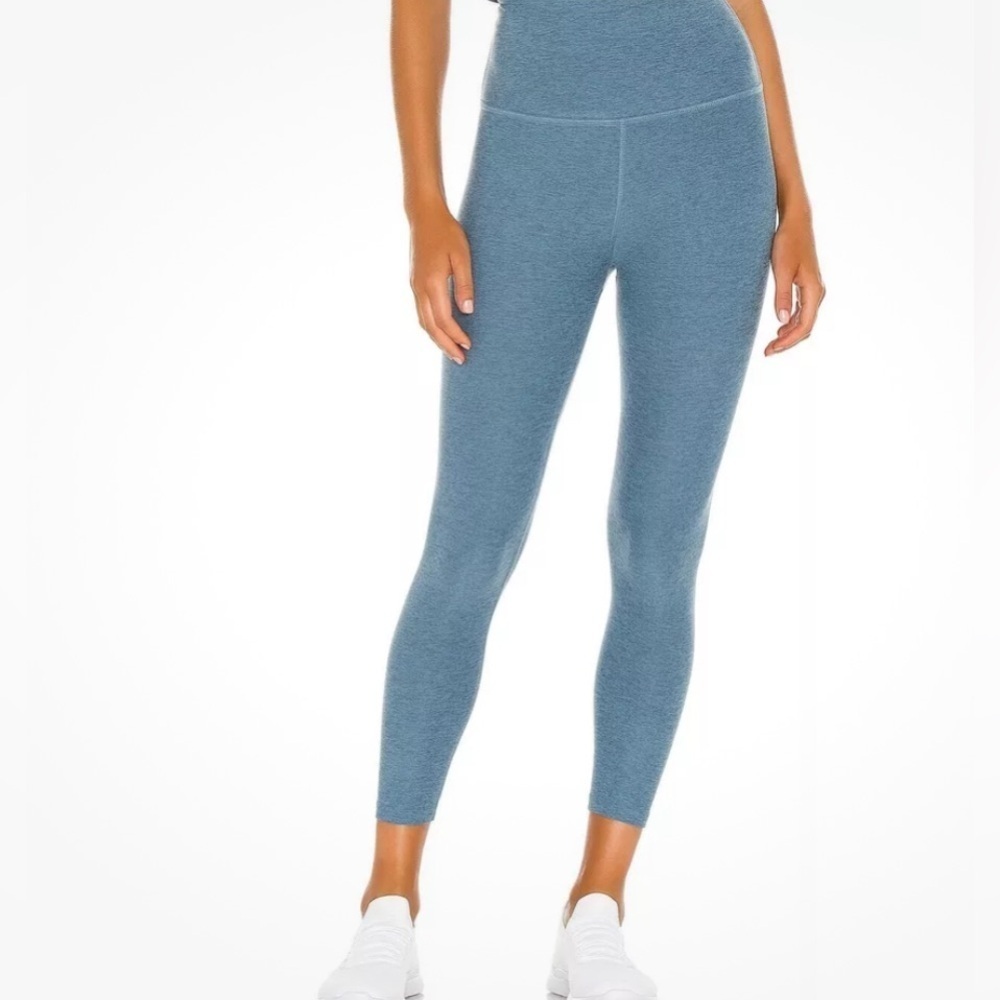 Beyond Yoga Blue Space dye take me higher long legging Pure Barre Size L